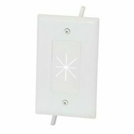 SWE-TECH 3C Easy Mount Series Single Gang Cable Passthrough Wall Plate with Flexible Opening, White FWT45-0014-WH